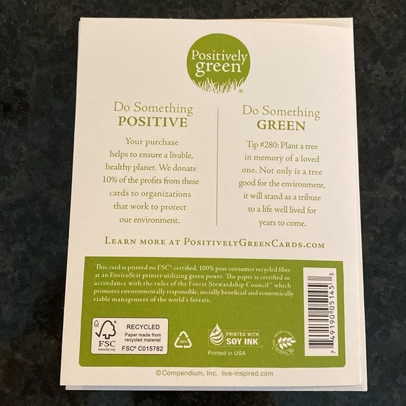 Compendium Positively Green Sympathy Card and Envelope - Picture 4 of 4